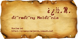 Örmény Melánia névjegykártya